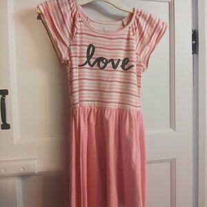 Circo "Love" Pink and White Striped Dress Size M/M (7/8)
